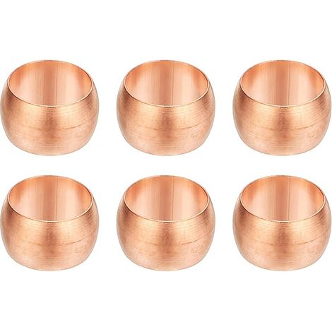 8mm Tube Embouts de Manchons de Compression OD, 6Pcs Kit d'Assortiment de Raccords à Compression de Raccords de Virole en Cuivre pour Gaz d'Eau d'Air (1/5)