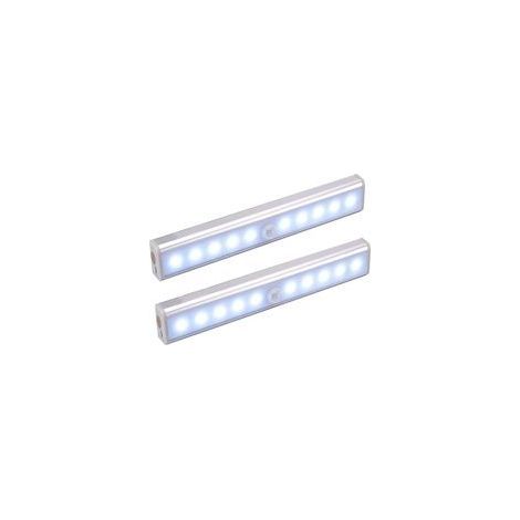 Lampe Detecteur De Mouvement Interieur, Lot De 2 Lampe 10 LED Sans Fil, Lampe Rechargeable USB Détecteurs De Mouvement Avec Magnétisme, Pour Armoires (1/5)