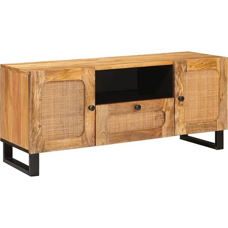 vidaXL Mobile TV Marrone 105 x 33 x 46 cm Legno di mango massello