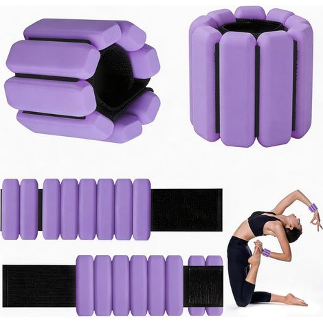 2 PCS Poids de Poignet Réglables 450 g Chacun, Poids de Cheville pour Femmes et Hommes, Bracelet Lesté pour Exercice Yoga Danse Barre Pilates Cardio Aérobic Marche (1/5)