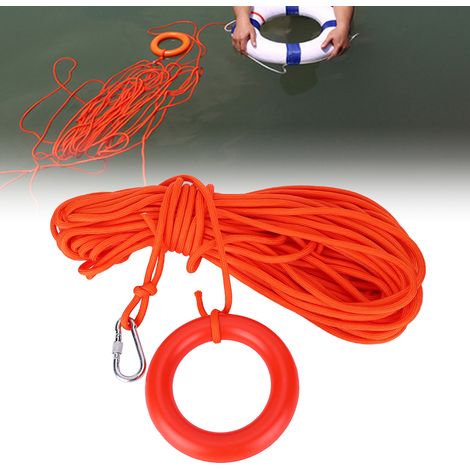 Corde de sauvetage flottante 8mm pour plongée, sports nautiques et sécurité avec mousqueton flottant