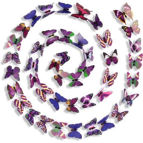 Sticker Mur Papillon 3D - Autocollant Décoratif Détachable pour Chambre Mariage Fête - 200 Pièces (1/5)
