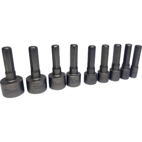 SET CHIAVE ESAGONALE PER AVVITATORE 9 INSERTI CHIAVE A BUSSOLA CODOLO ESAGONALE (1/5)