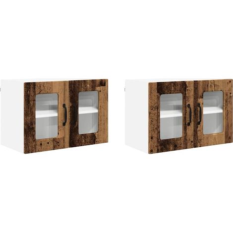 Meuble mural de cuisine,Armoire de cuisine 2 pcs Bois Ancien 60 x 31 x 40 cm CFW58080 (1/5)