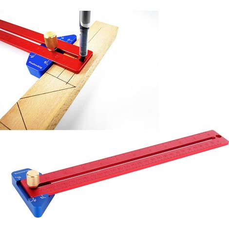 270°-Winkel aus Aluminiumlegierung, Anreißlineal für Holzbearbeitung, T-Lineal aus Aluminiumlegierung, Lochmarkierungslineal, Winkelmarkierungswerkzeug für die Holzbearbeitung (1/5)