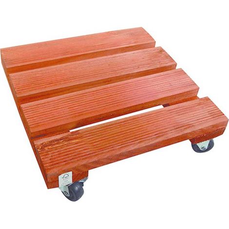 Support roulant en bois 0,30 x 0,30 m FLORA ROLL LASURE Nortene