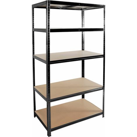 Linder Exclusiv Steckregal, Werkstattregal,Schwerlastregal, Lagerregal, Metallregal 180x90x40 cm Schwarz (1/5)