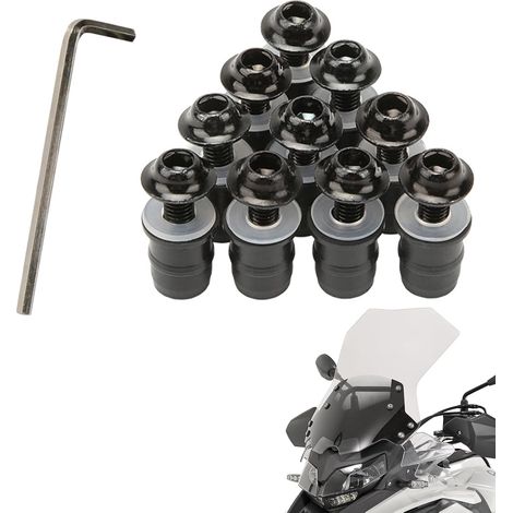 Bulloni e viti per parabrezza moto, bulloni e viti universali per parabrezza moto M5x16mm, 10 pezzi di viti per parabrezza moto, elementi di fissaggio per parabrezza moto, kit di bulloni per parabrezz (1/5)
