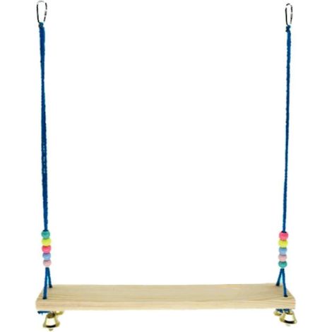 Balançoire en bois naturel pour perroquet, support à mâcher, pour grands oiseaux et cacatoès. (1/4)