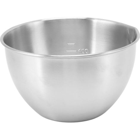 Bol mélangeur en acier inoxydable 304 épais, compatible réfrigérateur et lave-vaisselle, avec graduation, idéal pour les salades, les fruits et la pâtisserie (Type C). (1/5)