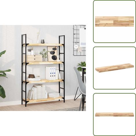 Étagère flottante 100x20x4 cm bois d'acacia massif non traité - Etagere Murale - Étagère Bois - Étagère Flottante - Meuble Déco - Rangement Mural (1/5)