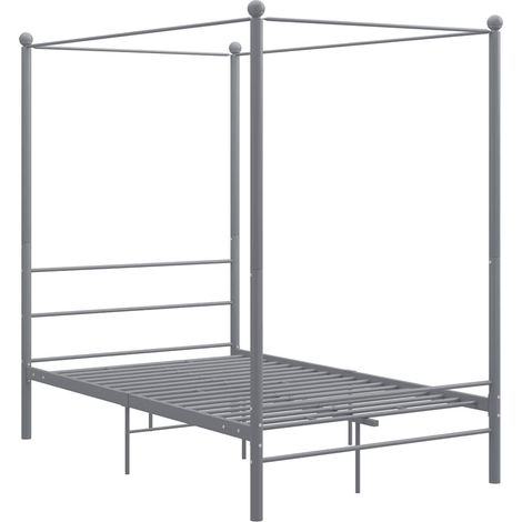 Maison Exclusive - Letto a Baldacchino Grigio in Metallo 120x200 cm (1/5)