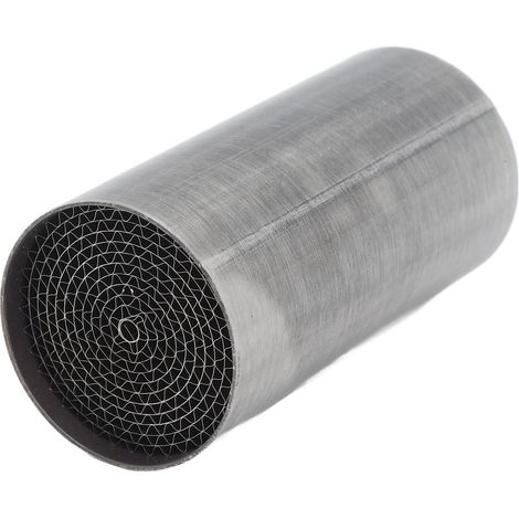 Convertisseur catalytique d'échappement de moto, silencieux d'échappement avant et central en acier inoxydable, convertisseur catalytique universel pour moto, 48x100 mm / 1,88x3,93 pouces. (1/5)
