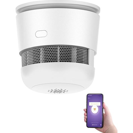 Détecteur de fumée connecté WiFi Mini 52×52mm Compatible , Pile remplaçable 5 Ans, durée de Vie 10 Ans certifié DAAF Domestique (1/5)