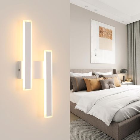COMELYLED Indoor Wall Light, 32W Modern LED Wall Lamp, White Acrylic Indoor Lighting Fixture for Living Room Bedroom Office Staircase, 3000K Warm White [Energy Class E] (1/5)