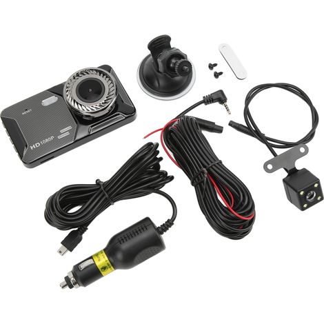 Caméra embarquée DVR 1080p pour voiture, enregistrement en boucle grand angle 170°, double objectif. (1/5)