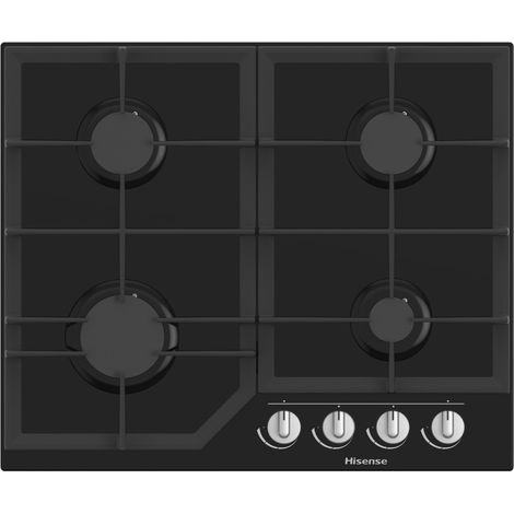 Table de cuisson à gaz encastrable Hisense GG643B noire de 60 cm, 4 brûleurs