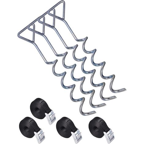 Irovami Kit d'ancrage robuste pour trampoline - 4 pièces (1/5)