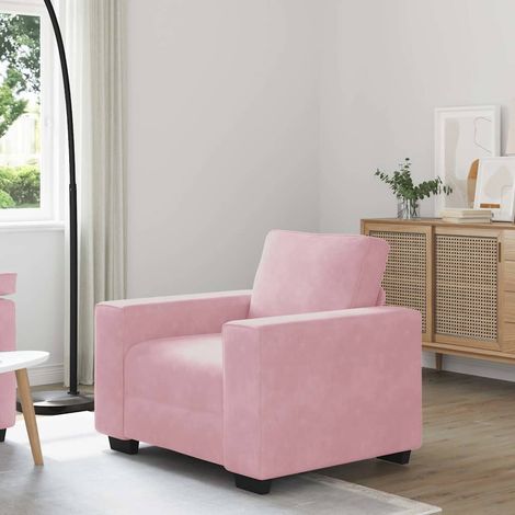 vidaXL Fauteuil canapé rose 100x77x82 cm velours (1/5)