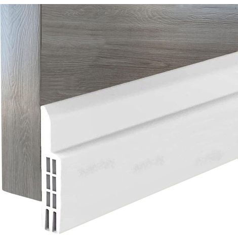 Bas de Porte Isolant 100cm, Boudin de Porte Isolant Froid, Bas de Porte Anti Courant d'air, Bande D'etanchéite Adhésif, Anti Bruit Stop à l'air Froid Anti Souris Insectes (1, Blanch) (1/4)