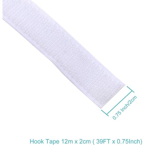 Ruban Adhésif Crochet pour Moustiquaires Magnétiques- Ruban à Crochets - (12Mx2 CM,Blanc) (1/3)