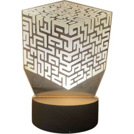 BUNTHAUS LED 3DVeilleuse/lampe de jeu, lampe tactile noire à sept couleurs