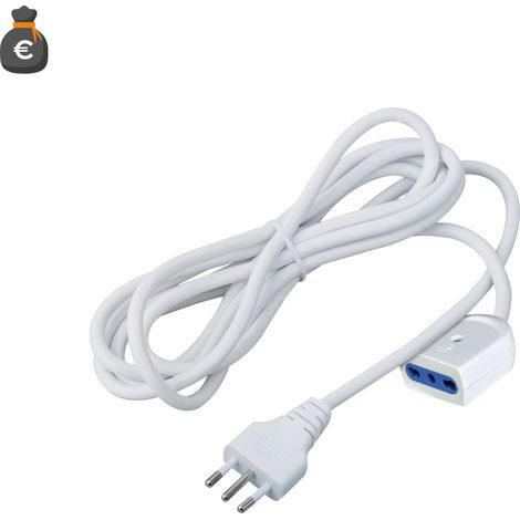 Rallonge Électrique Alcapower 3m Fiche 16A Prise Double 10/16A Câble Blanc Usage Domestique Professionnel Puissance Maximale 3500W Haute Qualité (1/3)