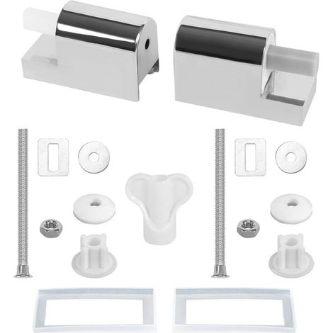 Bisagra para asiento de inodoro, paquete de 2, bisagras universales para asiento de inodoro, kit de repuesto con cierre suave. (1/5)
