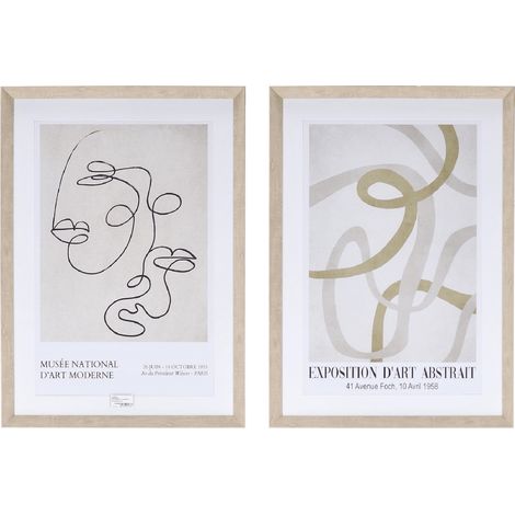 Set2 Quadro sherley con stampa su carta, vetro, cornice in mdf