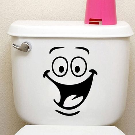 toilette Smiley Visage Autocollants Drle Salle De Bain Cuisine Stickers Muraux Couvercle De Toilette Autocollants Mur Art Bricolage Mur Art Dcorat (1/4)