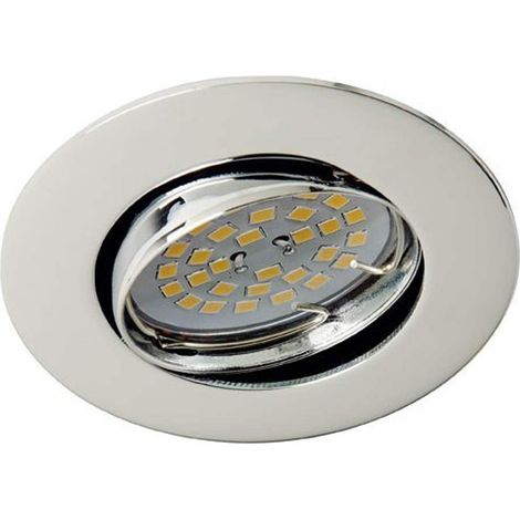 Spot encastrable rond chrome, il inclut douille GU10, diamètre 8 x 1,5 cm (1/3)