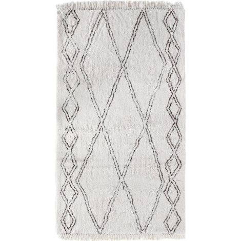 Tapis moderne polyester beige pour salon cosy - Beige sable doux et neutre (1/5)
