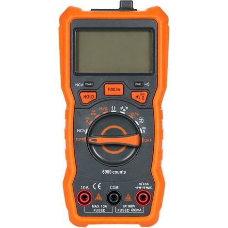 Multimètre numérique RICHMETERS RM113D NCV, 6000 points, sélection automatique de la gamme, mesure de tension AC/DC et de température, lampe torche, rétroéclairage, grand écran et fixation magnétique. (1/5)