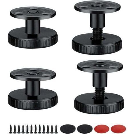 Piedini regolabili per mobili, 4 pezzi - Altezza 27-40 mm, forabili/autoadesivi - Per tavoli/armadi/divani - Stabili e antiscivolo - Per appassionati del fai da te e proprietari di casa (1/4)