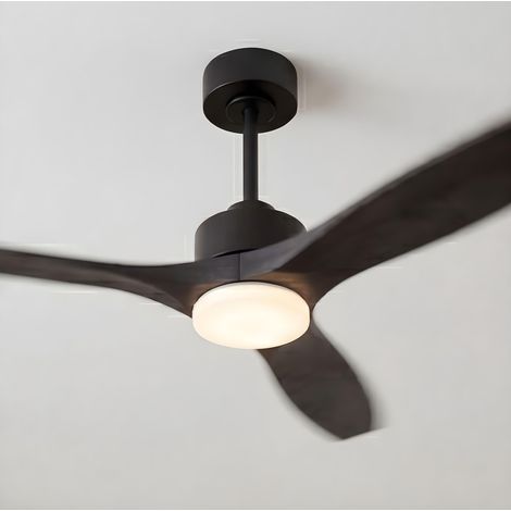 Forlight - Ventilador de Techo Stem Evo, Ø1320mm, Motor DC Silencioso, 30W + 20W LED, LED Integrado, CCT Seleccionable, 3000K - 4000K - 5000K, Regulable, Negro, Palas Negro