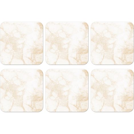 SOTTOBICCHIERI Set di 6Marmo - Bianco - Oro - Lusso 10x10 cm (1/5)