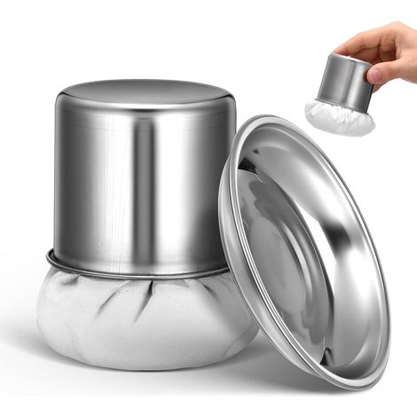 Tampon Crepiere Inox, Pinceau Cuisine pour Huile et Graisse Pancake, Accessoire Plancha et Barbecue, Essuie Glace Répartiteur avec Plateau (1/5)
