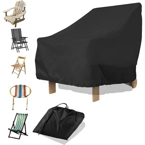 Housse de protection pour meubles de jardin - Imperméable, coupe-vent, résistante aux UV - Tissu 420D - 80 x 85 x 91 cm (1/5)