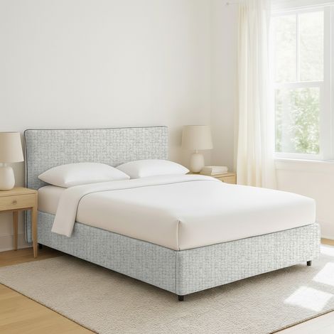 Cama Plaza y Media Oldham, Desenfundable, Hecho en Italia, Gris Claro (1/4)