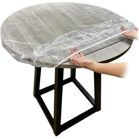 Nappes ajustées en Vinyle, nappes à Bords élastiques Transparents Ronds, Couvercle de Table étanche pour la Cuisine POIDS DE NAPPE (1/5)