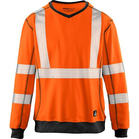 4PROTECT® Warnschutz-Sweatshirt COLUMBUS Leuchtorange XL (1/4)