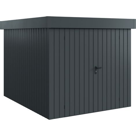 Hörmann Ecostar Metall-Gerätehaus "Euroline Trend" mit Flachdach EFD 6, anthrazitgrau, 214 x 262 cm, 2-flüglige Tür