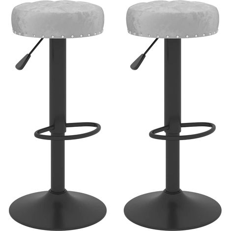 Maison Exclusive - Barhocker 2 Stk. Grau Samt (1/5)