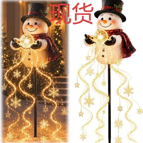 Fontaine magique bonhomme de neige - Guirlande lumineuse LED flocons de neige pour la décoration de jardin et de terrasse (1/4)