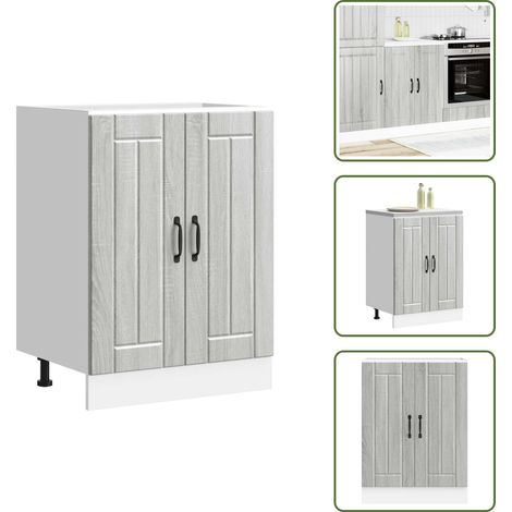 vidaXL Meuble de base de lavabo Lucca sonoma gris bois d'ingénierie