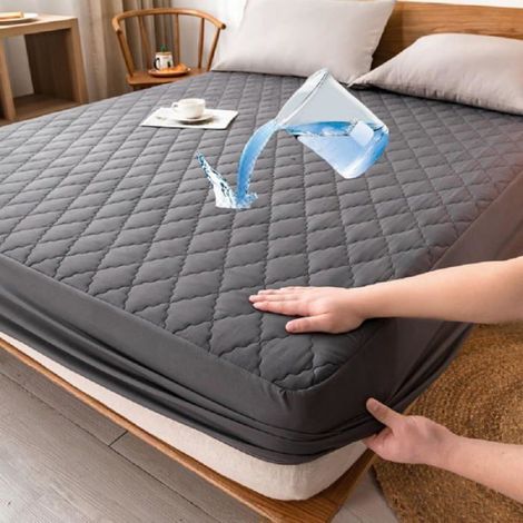Drap Housse - Microfibre - Hauteur Matelas 30 Cm - 200 X 220 Cm - Gris Foncé - 1 Piece (1/5)