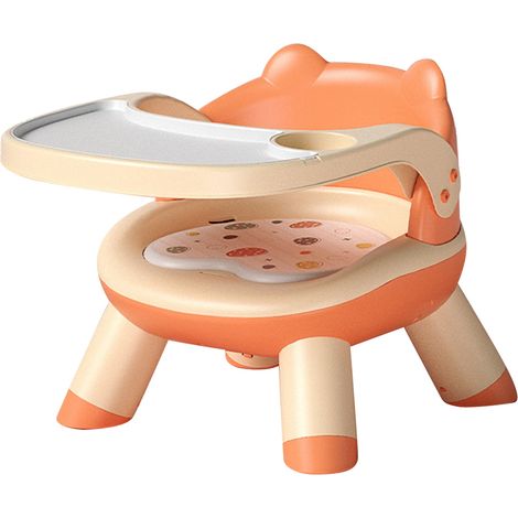 Chaises de salle à manger pour enfants, coussin confortable et sonore, siège rehausseur multifonctionnel, léger et sécuritaire pour tout-petits et bébés, orange (1/5)