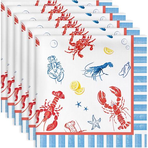 Serviettes de Table Lot de 6, Serviettes en Tissu 100% Coton D'Été Citron et Confortable Réutilisables pour Le Famille Cuisine Décorations Cadeaux(45Cm×45Cm) (1/5)