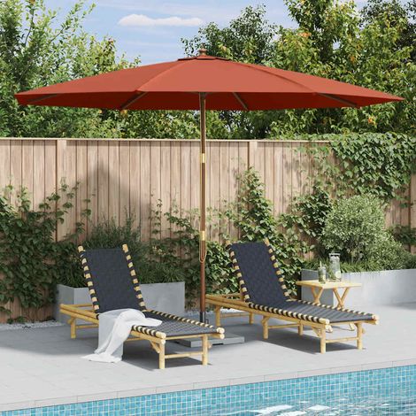 Maison Exclusive - Sonnenschirm mit Holzmast 350 cm Terrakotta