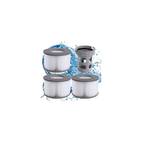 Lot de 3 cartouches filtrantes de rechange pour piscine gonflable Mspa, jacuzzi support de filtre inclus